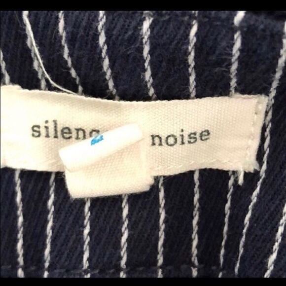 SILENCE & NOISE MALORIE HIGH RISE STRIPED ZIPPER PANTS 2 - Picture 6 of 7